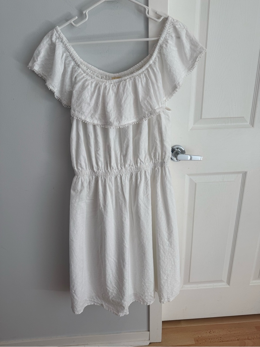 Faded Glory White Off-Shoulder Dress, size  L